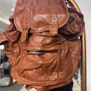 Brown Leather Backpack